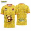 Anime Pikachu Jersey Tee Men Women Kids Breathable Short Sleeve Summer Top Oversized Y2K Streetwear Unisex Gift