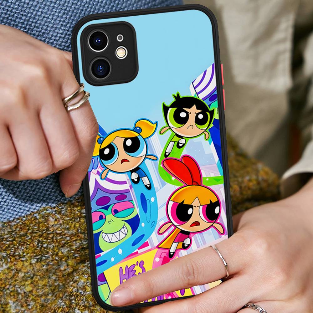 

Чехол для телефона P-Powerpuff-GirlS для iPhone 13 12 X XS MAX Pro Max 16 15 11 14 Pro Max Ударопрочный матовый чехол iphone 14