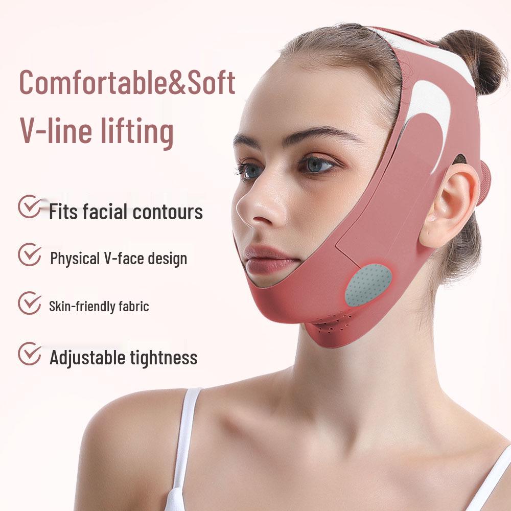 Red Bean Paste Color Graphene V-Face Lifting Mask with Upgraded Design - Thin & Breathable Sleep Bandage