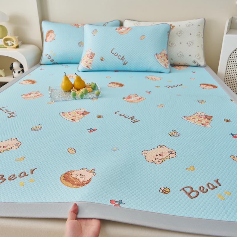 Ice Silk Cool Mat Set - Washable, Soft Three-Piece for Single Dorm Bed, 2026 Design.