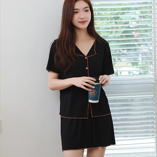 Damen-Pyjama, kurzärmlige Shorts aus Sommer-Eisseide, Strickjacke, dünne Sommer-Heimkleidung, Frühlings- und Herbst-Sets, locker sitzender Heimanzug