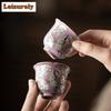 Gilt Silver Butterfly Flower Gift Box Teacup Zen Tea Bowl Sample Tea Cup Tea-tasting Personal Cup Chazhan Master Cups Teaware
