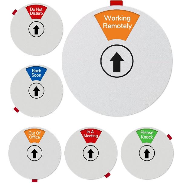 6 Inch Privacy Door Sign: Do Not Disturb/Please Knock/Out of Office/in a Meeting - Magnetic Sign for Conference Room with 3 Stickers (Silver) Grey-3 stickers