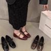 Silver Mary Jane Light Mouth Single Shoes Women's Autumn New Square Head Soft Sole Beanie Shoes