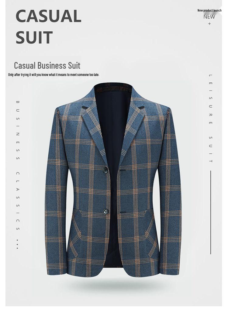 2026 Spring/Autumn Men's Business Casual Suit Jacket for Middle-Aged & Young Dads