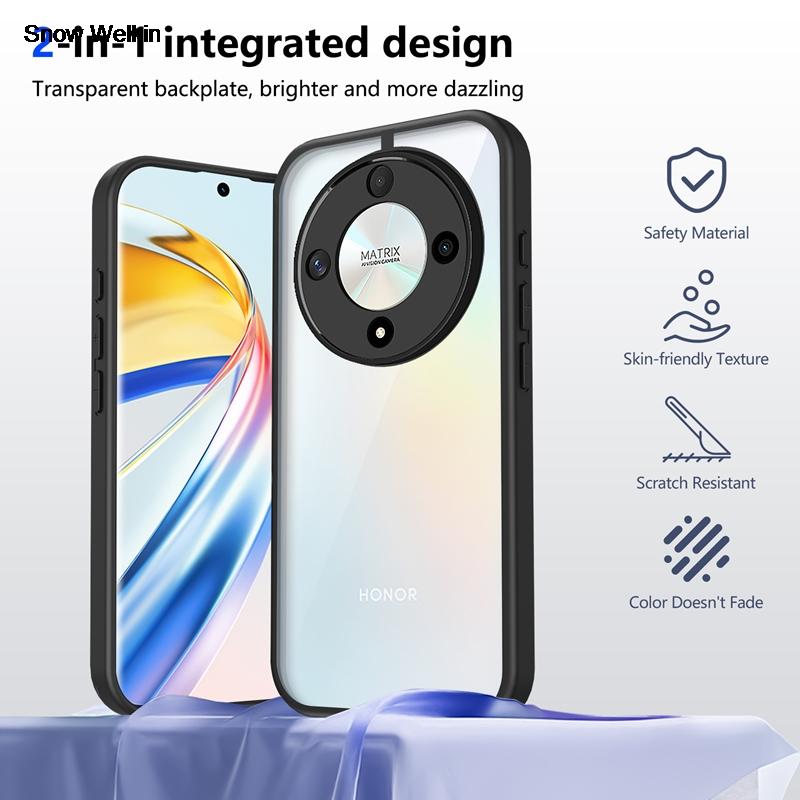 For Honor X9D 5G HonorX9d  Transparent Silicone Case For Honor X9D 5G PC Back TPU Bumper Shockproof Clear Phone Cases Cover