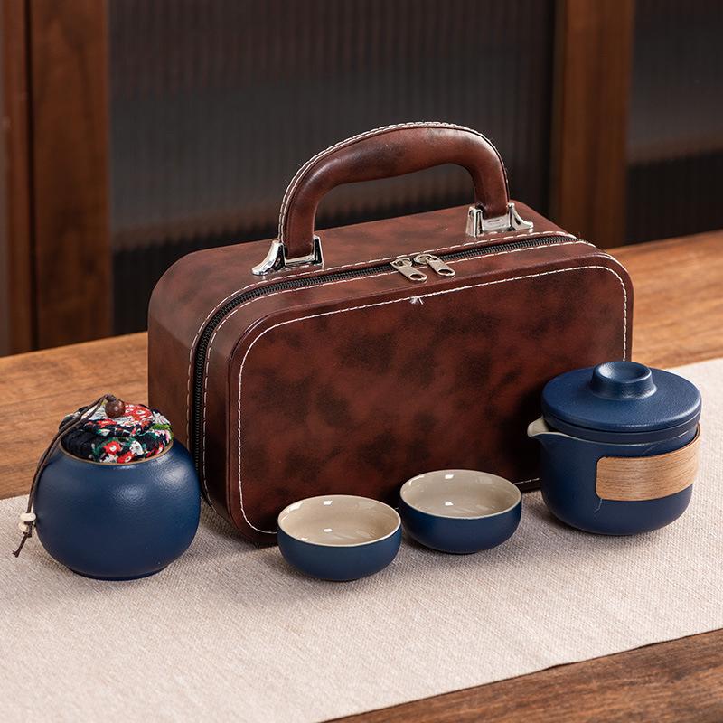 Travel tea set Ceramic express cup Portable one pot two cups Company business gifts Holiday souvenirs