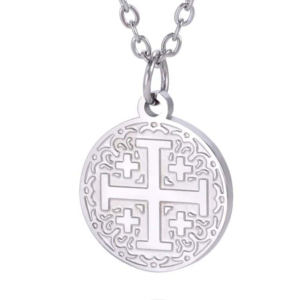 Round Coin Compass Pendant Necklace for Men Women Viking Star Butterfly Stainless Steel Choker Jewelry Hip Hop Accessories Gift
