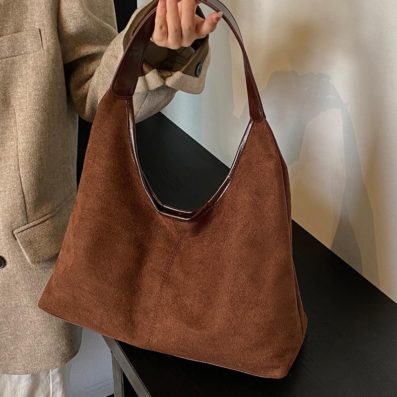 Geantă de damă cu textură de piele întoarsă pentru mamă și copil, geantă simplă pentru femei, geantă de mână versatilă la modă