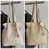 Sweet Straw Woven Tote Bag Large Capacity Magnetic Buckle Commuting Shoulder Bag Lightweight Solid Color
