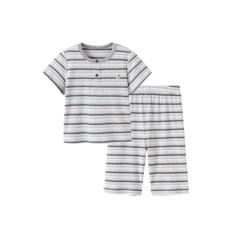 babylove Baby Summer Thin Modal Striped Short Sleeve Loungewear Set 100