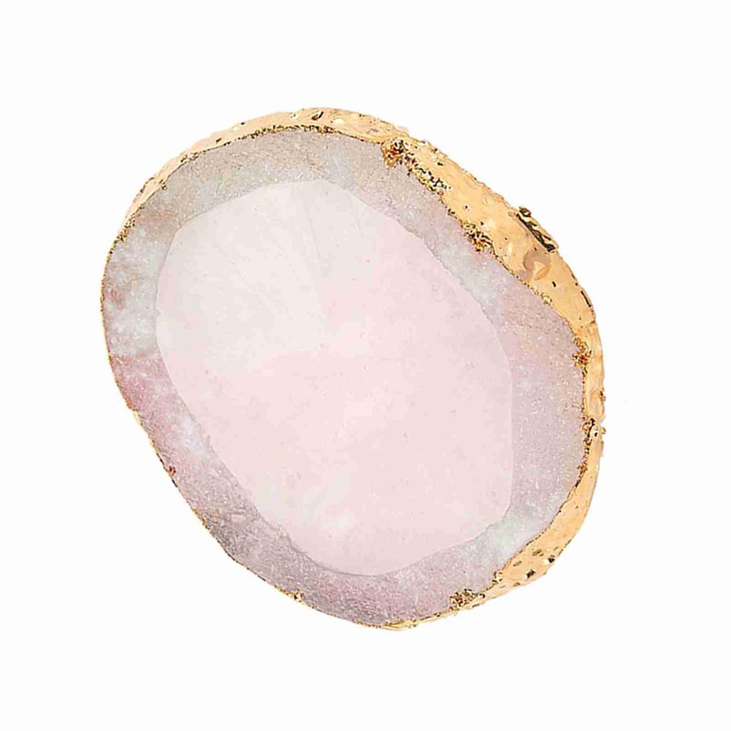 Resin Nail Art Palette Paint Drawing Color Dish Golden Edge Manicure Nail DIY Tool Pink