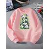 European sizes Cute Panda Clover Stack Girls' Fashionable Crewneck Sweatshirt, Western Style Top, Children's Long Sleeved Casual T-Shirt