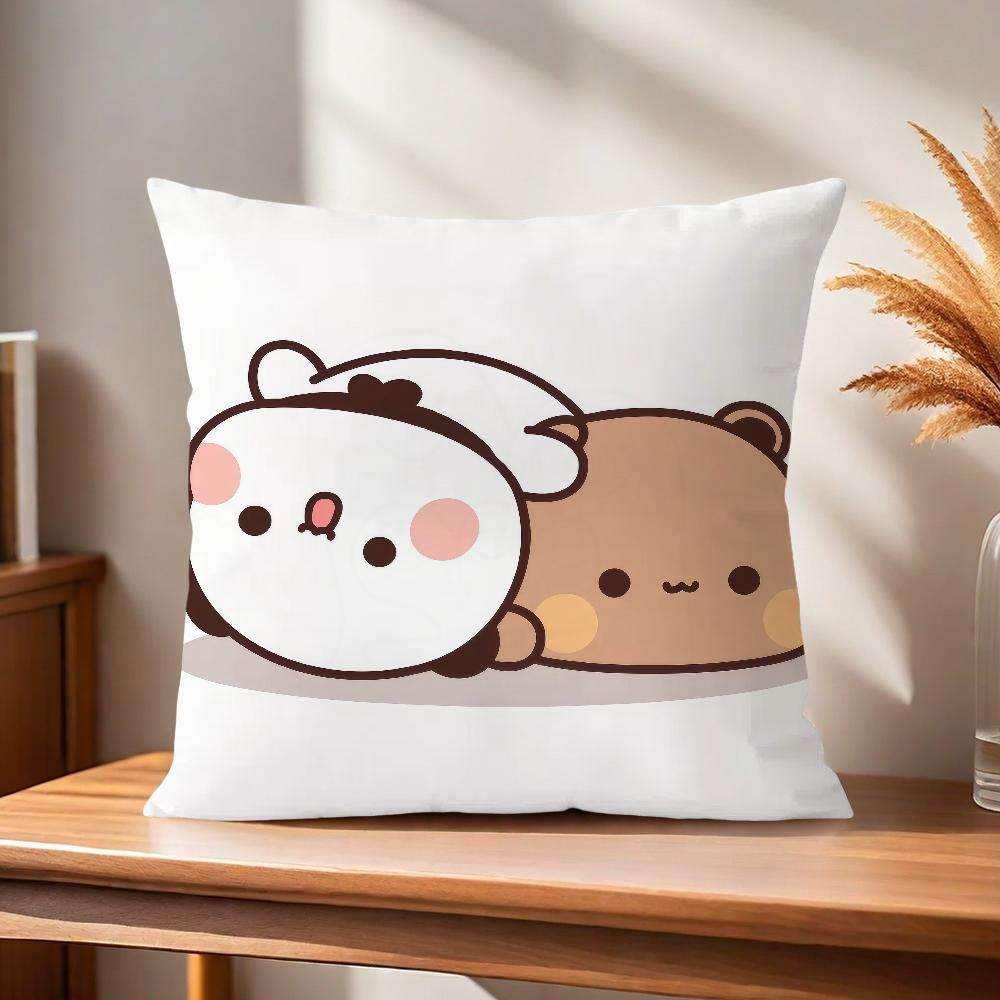 Couple Comfortable Soft Pillow Case for Sofa Bear Cartoon Kawaii Living Room Home Office D-dudu Decor Protective Covers b-Bubu