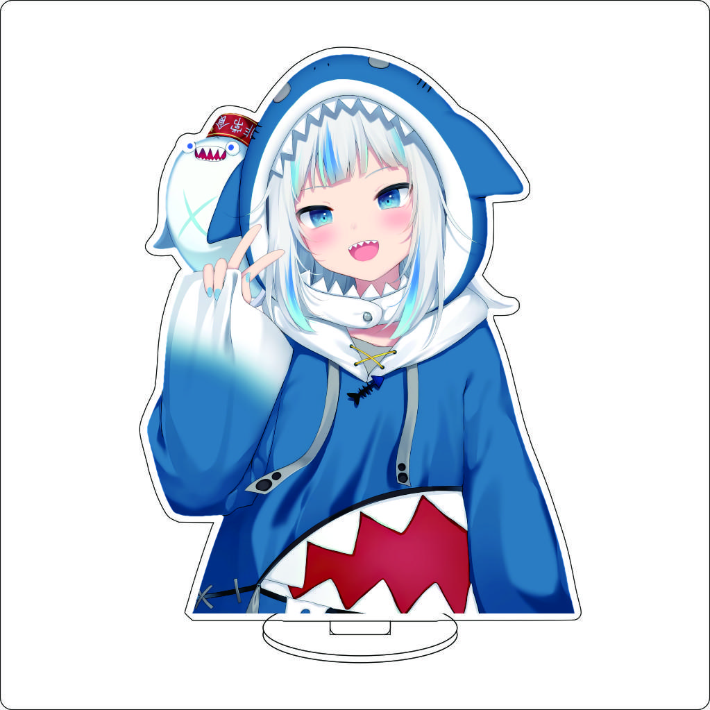 16CM Anime Cosplay Acrylic Stand Ornaments Gawr Gura Figure Stand Halloween Christmas Fans Gifts