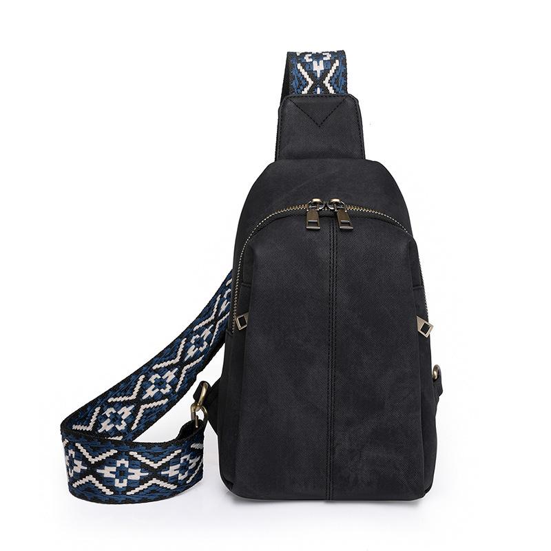 Casual Women's Retro Outdoor Travel Bag Wide Shoulder Strap Crossbody Bag Women's Waist Bag