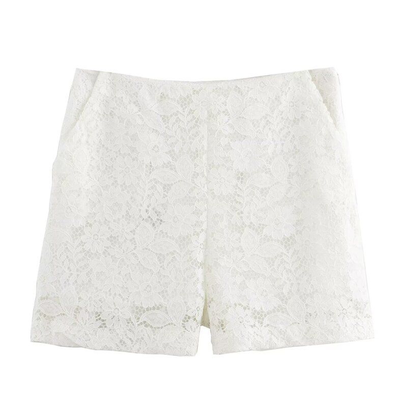 Fashion Style 2024 Summer New Arrival Women's Stylish Elegant Lace Short Tops High Waist Ankle Pants 3254490