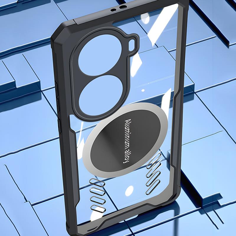 Full Cover Graphene Heat Dissipation PC Case For OPPO Reno 11 8 9 10 Pro Plus Breathable Cooling Car Mounted Magnetic Transparent Anti-Drop Back Shell