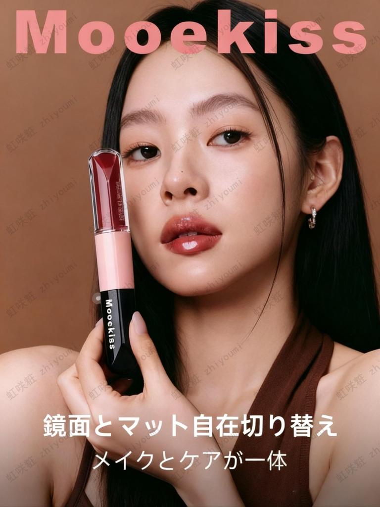 Mooekiss Lip 2-in-1 Lip Gloss - Long-lasting, Moisturizing, Highly Pigmented, and Hydrating. Features a Matte Finish and Essence. Double-ended Lip