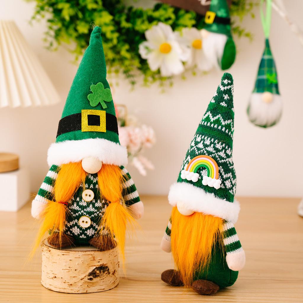 Leaf Delightful Green Festival Display Doll With Modern Design And Colorful Knitted Hat Events For