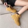 Autumn and winter Martin boots women's shoes fashion British style high-top retro tooling locomotive boots thick-soled big yellow boots short boots