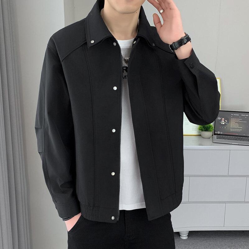 Spring and Autumn New Jacket Men's Loose Outdoor Commuter Simple Casual Style Design Lapel Jacket