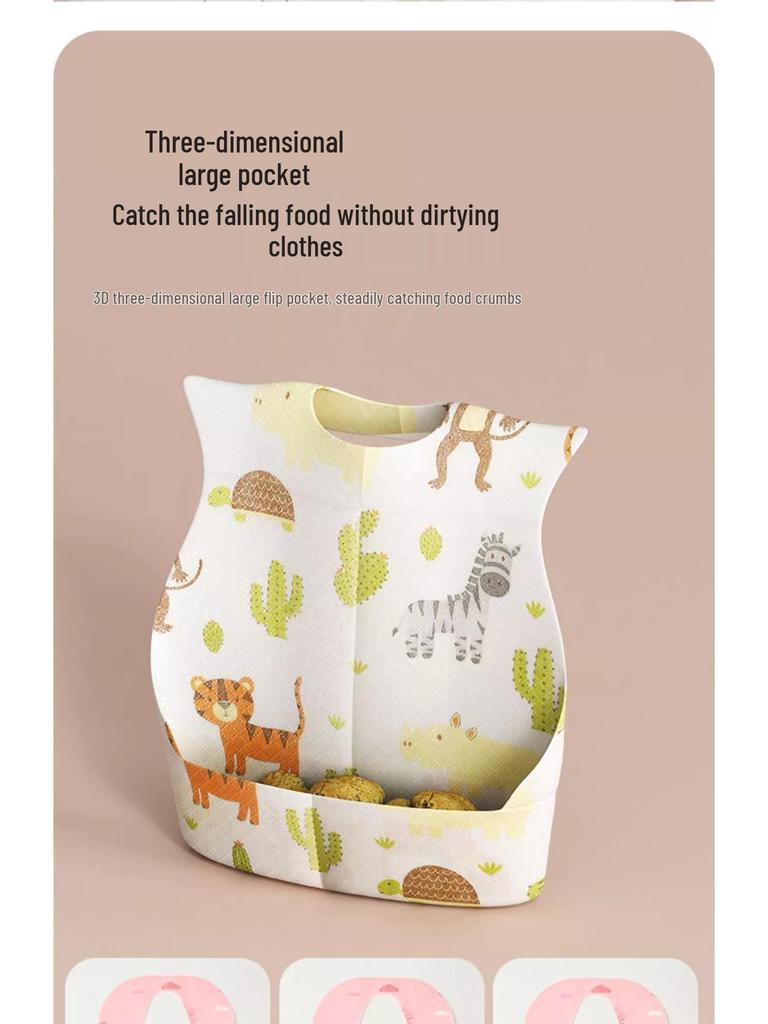 Waterproof Infant Disposable Baby Bibs - Anti-Spill and Anti-Dirty Food Towels