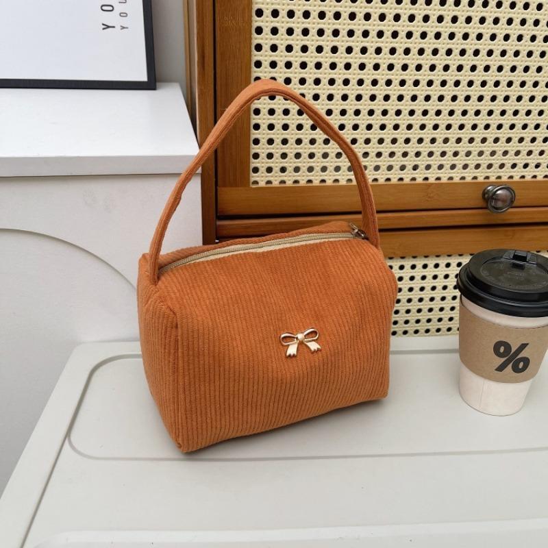 Casual solid color handbag New corduroy large-capacity pillow bag Strip fleece design single shoulder oblique span bag