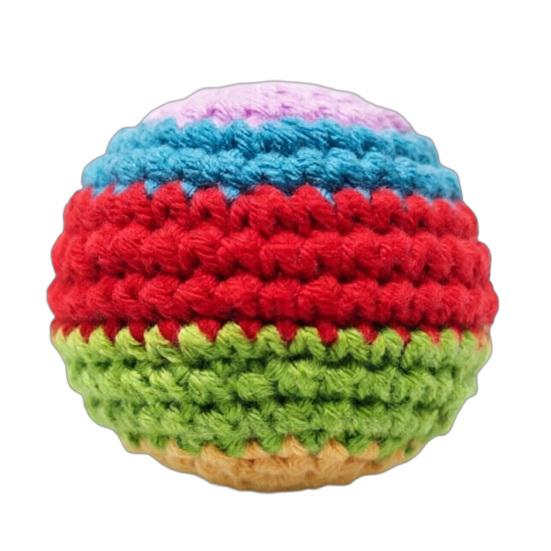 

Handmade Sack, Multicolored Crochet Outdoor Play Knitted Footbag Bag Woven Kickball Toy, B