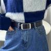 Durable Simple Design Vintage Black Pu Jeans Belt Perfect For Men And Women