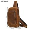 Crazy Horse Leather Chest Bag - Men's Casual Cowhide Crossbody & Shoulder Bag for Commuting & Outdoor Activities