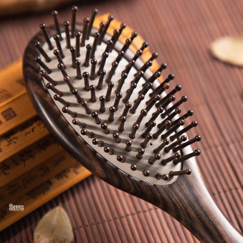 Tan Mujiang HET Air Cushion Black Ebony Massage Comb