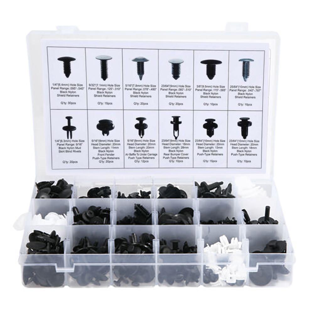 192 Pcs Nylon Clips Car Vehicles Push Pin Retainer Assortment For Toyota GM Ford