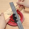 Aluminum Alloy 180° Angle Precision Protractor, Finder for Marking Angle Straight Line Scribe Woodworking Angle Measuring Tools