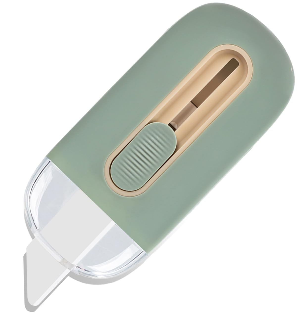 

Керамический резак для картона Jotei с 5 регулируемыми автоматическими безопасными закругленными лезвиями, легкий и идеально подходит для вскрытия и уровней, с блокировкой, зелёный