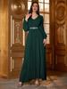 KY804-1 Elegant Chiffon Ruched Evening Dress - Women's Fashion