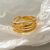 Original 925 Sterling Silver Interware Lines Rings For Women Counple Wedding Engagement Silver Women's Vintage Ring Fine Jewelry