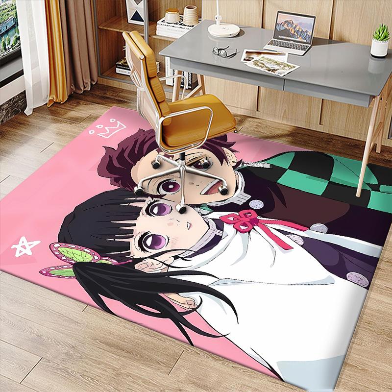 Demon Slayer Printed Absorbent Washable Carpet, Non-Slip Bathroom Mats, Kitchen Rugs, Yoga Mat,Living Room Entrance, Camping Picnic Rugs