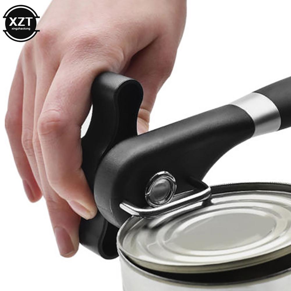 Safe Cut Can Opener Handheld Smooth Edge Can Opener Food Grade Stainless Steel Cutting Can Opener for Kitchen &Restaurant