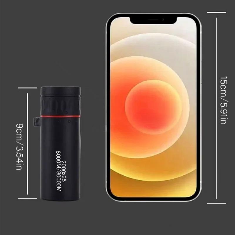 2025 2000X25 HD Monocular Telescope, Compact Portable for Travel, Hiking, Fishing, Camping, Stargazing, Concerts & Bird