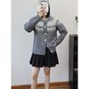 Autumn and Winter New with Hat Fair Island Jacquard Knitted Cardigan Design Sense Loose Soft Waxy Sweater Jacket Women