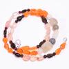 NaturalSmoky & Rose Quartz Carnelian Moonstone Beads Necklace 4-13 Mm 18" UB8188 UB-8188