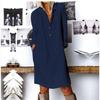 Fashion Casual Simple Long Sleeved Women Dress Spring Summer Plus Size Office Party Elegant Loose Solid Color Dresses Female Buttons Women's Clothing