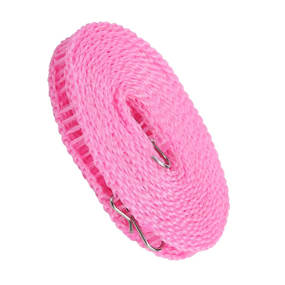 Portable Outdoor Clothes Line Clothesline Anti Skid Laundry Drying Rope 5 M Thickened (Pink)