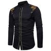 Cămașă/Bluză Top de Damă la Modă cu Broderie Floare, Buton, Guler Înalt, Mânecă Lungă