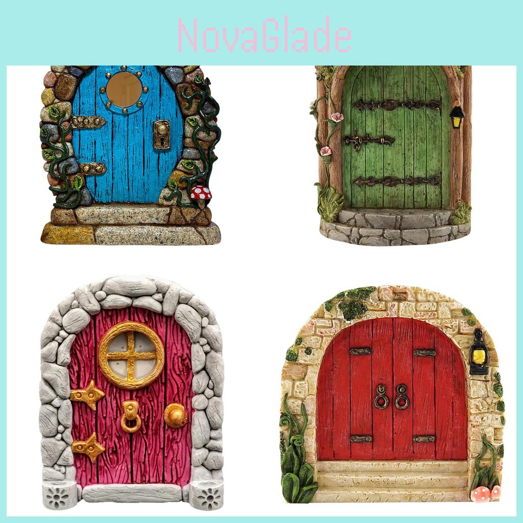 Fairy Garden Door Wooden Decor With Printing For Home And Garden Use