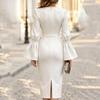 Long Sleeve Plus Size Vintage New In Dresses for Women Casual Midi Long Spring Autumn Pencil Dress