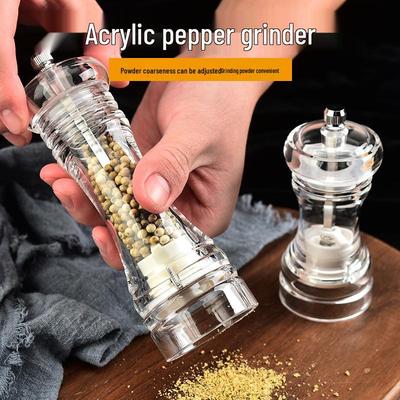 Acrylic Transparent Pepper & Coarse Salt Grinder with Ceramic Core 