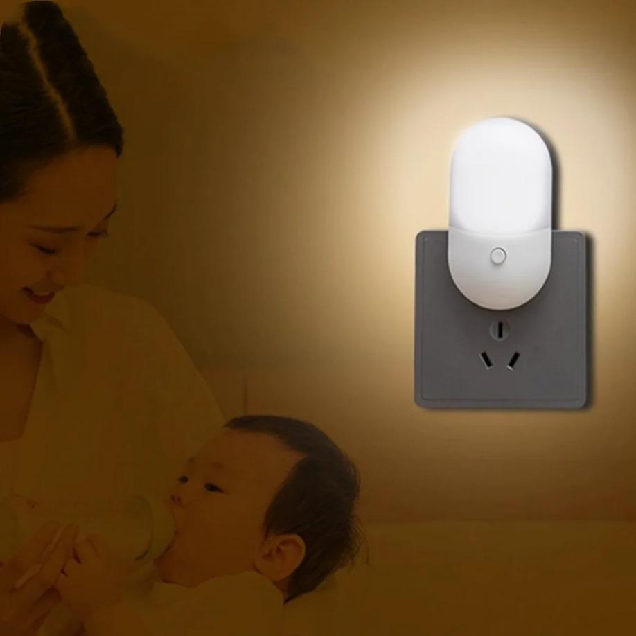 ZQQBYY LED Plug-in Night Light White light warm light Baby Nursing Eye Sleep Light Bedroom Socket Lights Energy Saving Lamp