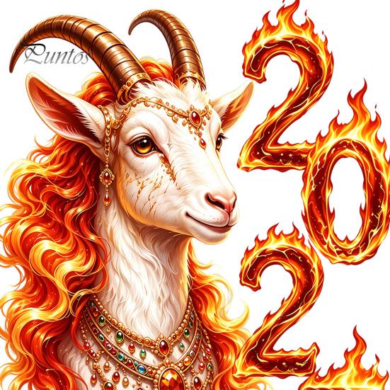Flaming Sheep Head Pattern Chinese New Year Window Sticker, 2027 Goat Static Clings, Glass Cling Reusable Lunar Xmas Decor for Home Shop Decoration